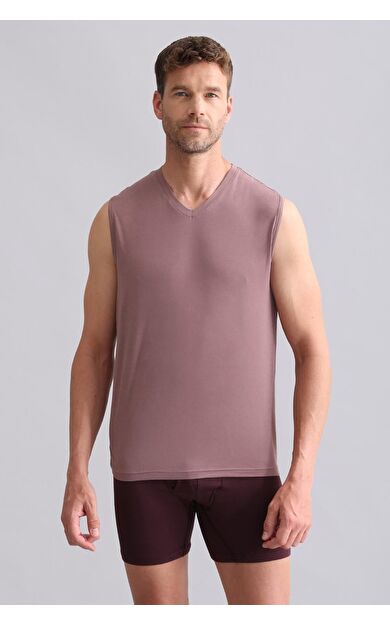 Mısırlı BAMBU ZEUS Regular Fit V Yaka Sporcu Atlet / T-Shirt Lavender