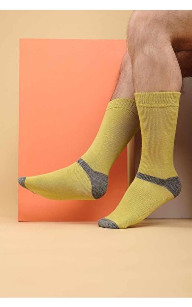 Mısırlı Erkek Alpaka Yünü Tekli Soket Çorap Yeşil