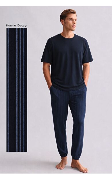 Mısırlı Erkek Bambu Jogger Pantolon Lacivert