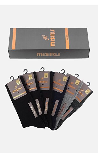 Mısırlı Erkek Bambu Kutulu 6 Çift Soket Çorap Çok Renkli