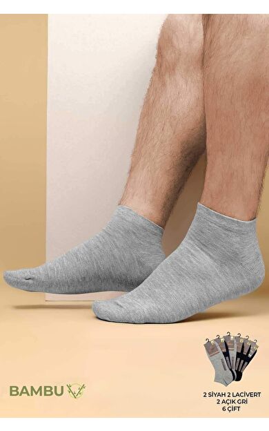 Mısırlı Erkek Bambu Kutulu 6 Çift Yazlık Patik Çorap Çok Renkli