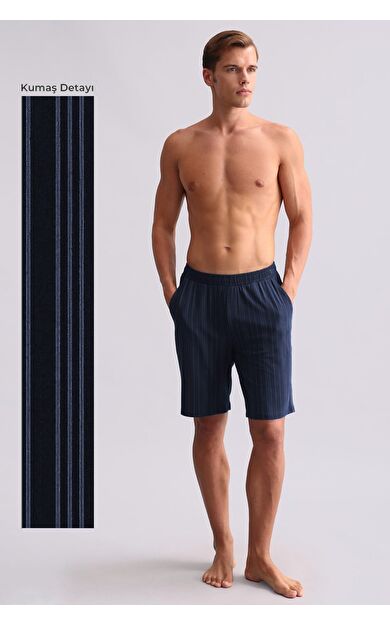 Mısırlı Erkek Bambu Pijama Şort Lacivert