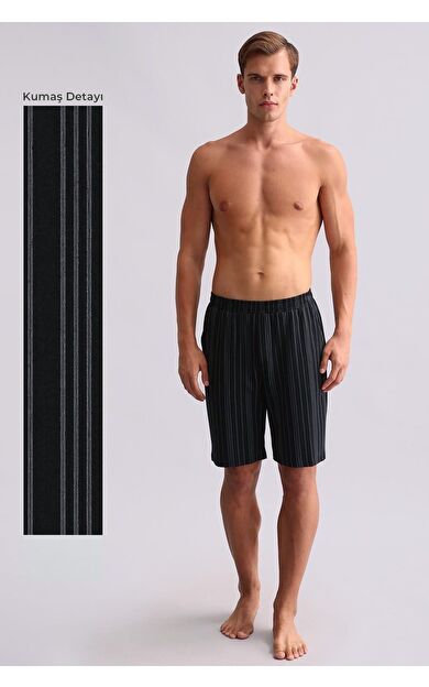 Mısırlı Erkek Bambu Pijama Şort Siyah