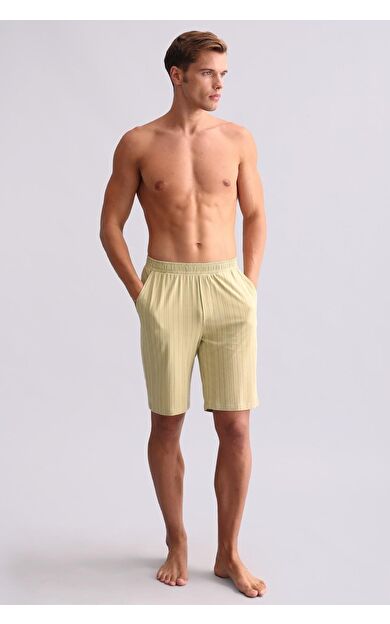 Mısırlı Erkek Bambu Pijama Şort Adaçayı Yeşili