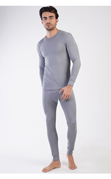 Mısırlı Erkek Comfort Uzun Kollu Termal Alt Üst İçlik Gri