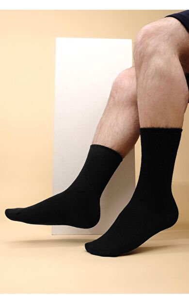 Mısırlı Erkek Kaşmir Tekli Soket Çorap Siyah