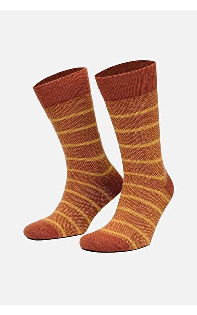 Mısırlı Erkek Koyun Yünü Tekli Soket Çorap Kiremit