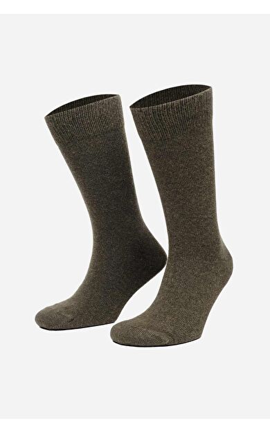 Mısırlı Erkek Koyun Yünü Tekli Soket Çorap Haki