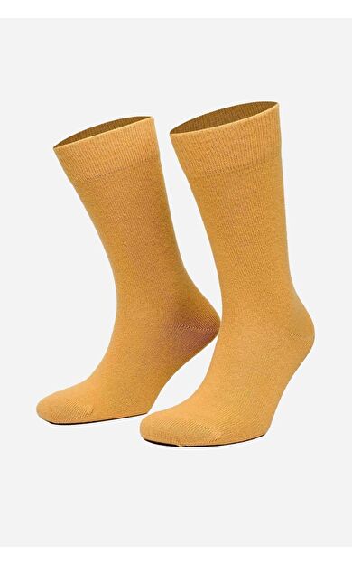 Mısırlı Erkek Koyun Yünü Tekli Soket Çorap Safran