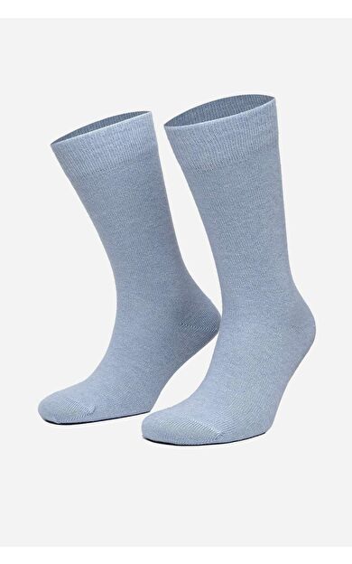 Mısırlı Erkek Koyun Yünü Tekli Soket Çorap Mavi