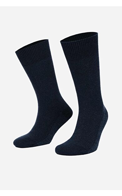 Mısırlı Erkek Kuzu Yünü (Lambswool) Tekli Soket Çorap Lacivert