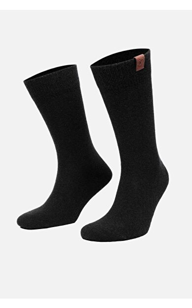 Mısırlı Erkek Kuzu Yünü (Lambswool) Tekli Soket Çorap Siyah