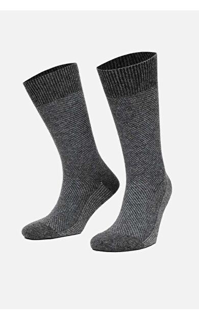 Mısırlı Erkek Kuzu Yünü (Lambswool) Tekli Soket Çorap Füme