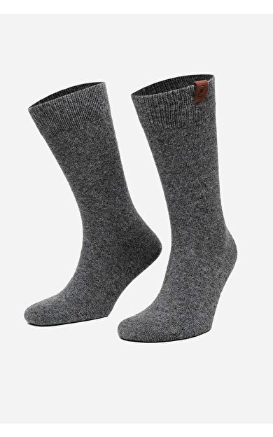 Mısırlı Erkek Kuzu Yünü (Lambswool) Tekli Soket Çorap Füme