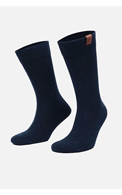 Mısırlı Erkek Kuzu Yünü (Lambswool) Tekli Soket Çorap Lacivert