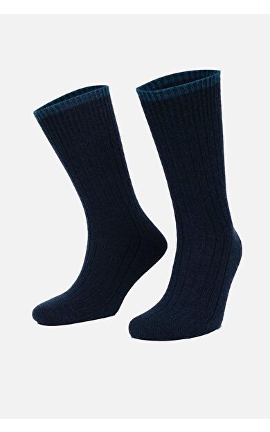 Mısırlı Erkek Kuzu Yünü (Lambswool) Tekli Soket Çorap Lacivert