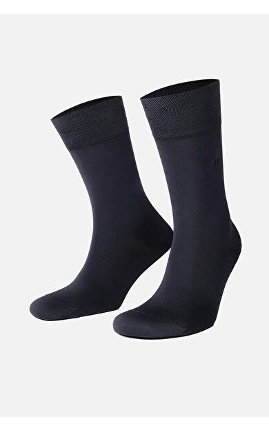 Mısırlı Erkek Merserize Tekli Nakışlı Süper İnce Soket Çorap Füme