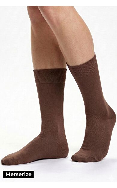 Mısırlı Erkek Merserize Tekli Yazlık Soket Çorap Açık Kahverengi