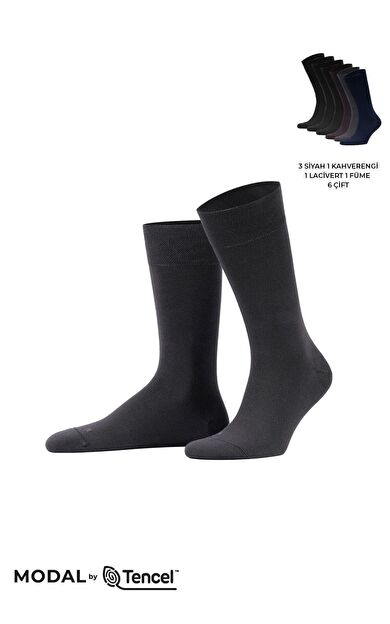 Mısırlı Erkek Modal Ergonomik Kutulu 6 Çift Soket Çorap Çok Renkli