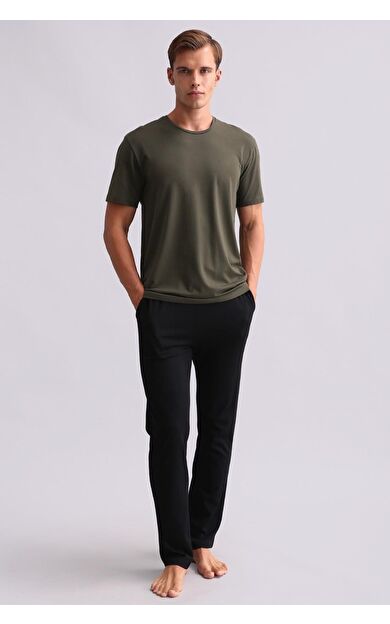 Mısırlı Erkek Modal & Pamuk Karışımlı Kısa Kollu Pijama Takımı Yeşil