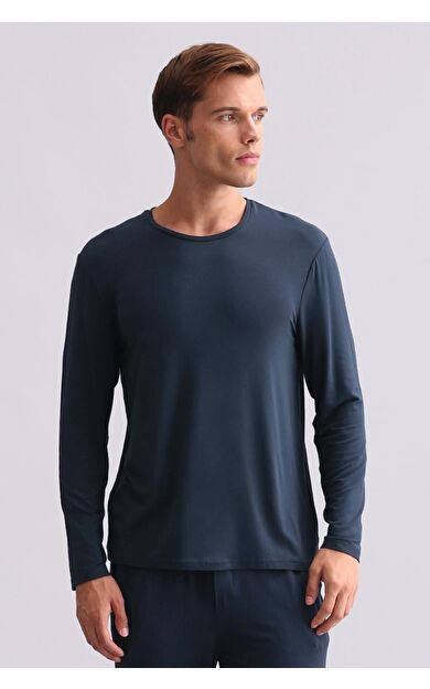 Mısırlı Erkek Modal Sweatshirt Gece Mavisi