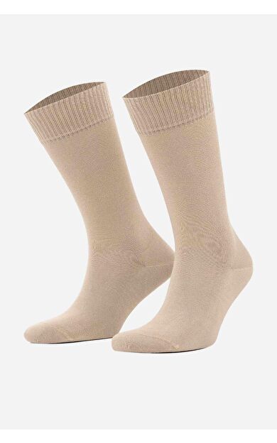Mısırlı Erkek Modal Tekli DİABETİKER Lastiksiz Uzun Soket Çorap Bej
