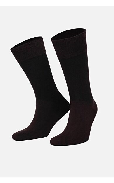 Mısırlı Erkek Modal Tekli DİABETİKER Lastiksiz Uzun Soket Çorap Kahverengi