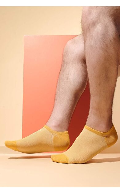 Mısırlı Erkek Modal Tekli Yazlık No Show Çorap Sarı