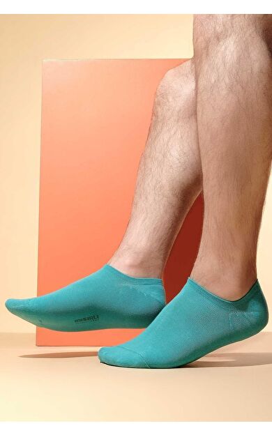 Mısırlı Erkek Organik Pamuklu Tekli No Show Çorap Mavi