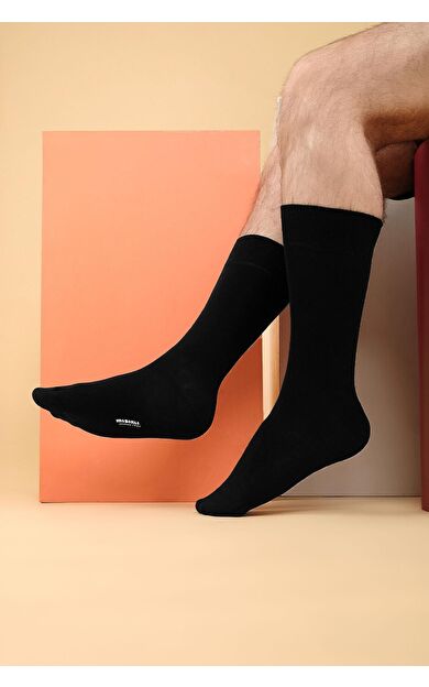 Mısırlı Erkek Organik Pamuklu Tekli Soket Çorap Siyah