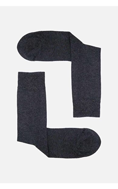Mısırlı Erkek Organik Pamuklu Tekli Soket Çorap Gri