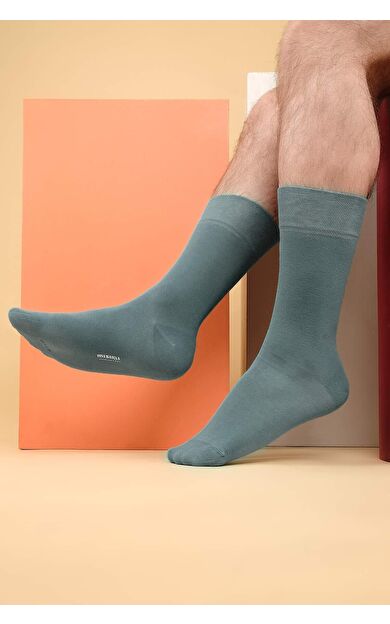 Mısırlı Erkek Organik Pamuklu Tekli Soket Çorap Pastel Mavi