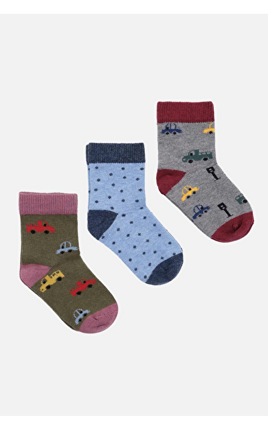 Mısırlı Erkek Pamuklu 3 Çift Bebek Ve Çocuk Çorap Çok Renkli