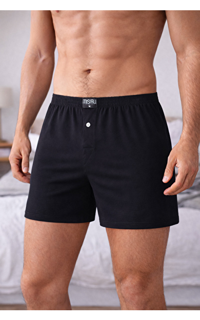 Mısırlı Erkek Pamuklu Ares Boxer Siyah