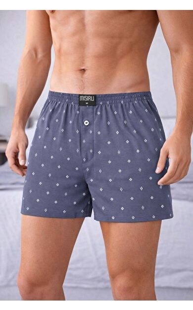 Mısırlı Erkek Pamuklu Artemis Desenli Boxer Geometrik Desenli