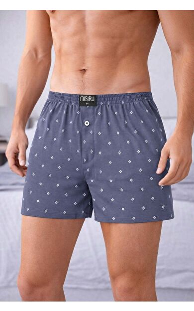 Mısırlı Erkek Pamuklu Artemis Desenli Boxer Geometrik Desenli