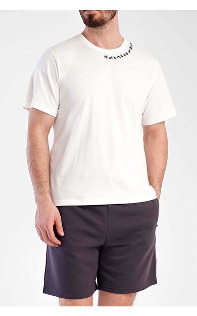 Mısırlı Erkek Pamuklu Kısa Kol Şort Pijama Takımı Beyaz