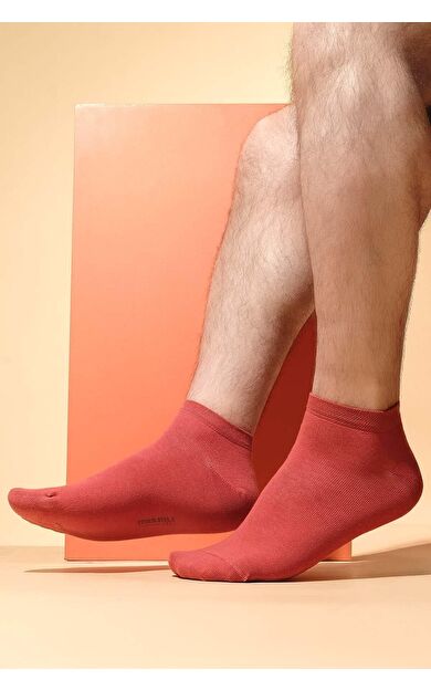 Mısırlı Erkek Pamuklu Tekli Yazlık Patik Çorap Kiremit