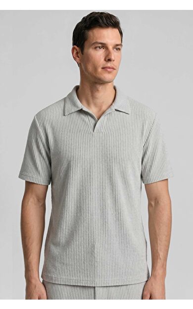 Mısırlı Erkek Polo Yaka T-Shirt Gri