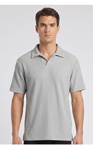Mısırlı Erkek Polo Yaka T-Shirt Gri