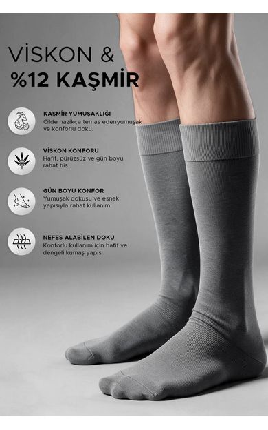 Mısırlı Erkek Viskon- Kaşmir Çorap Antrasit