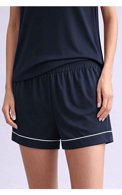 Mısırlı Kadın Bambu Mini Şort Lacivert