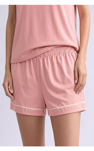 Mısırlı Kadın Bambu Mini Şort Toz Pembe