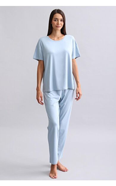Mısırlı Kadın Bambu Pijama Alt Mavi