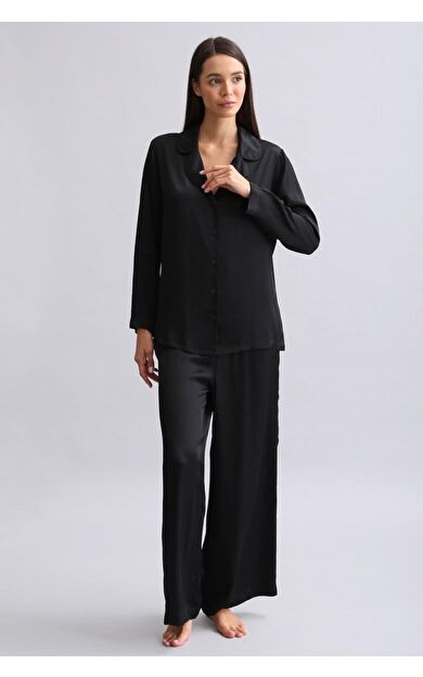 Mısırlı Kadın Bambu Pijama Takımı Siyah