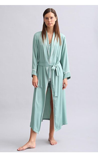 Mısırlı Kadın Bambu Sabahlık Çağla Yeşili