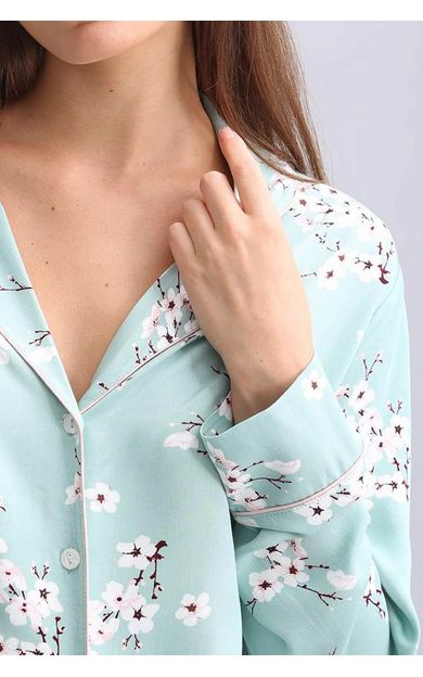 Mısırlı Kadın Bambu Pijama Takımı Çağla Yeşili