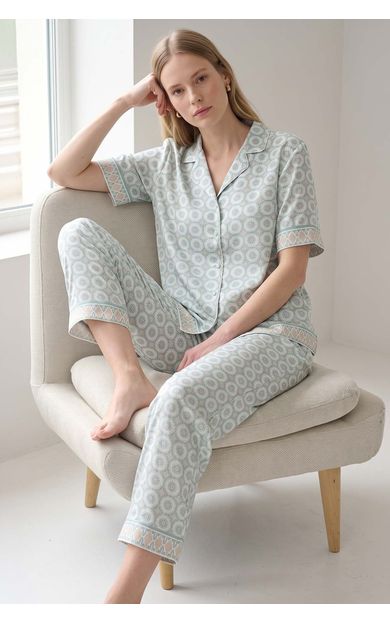 Mısırlı Kadın Bambu Pijama Takımı Çağla Yeşili
