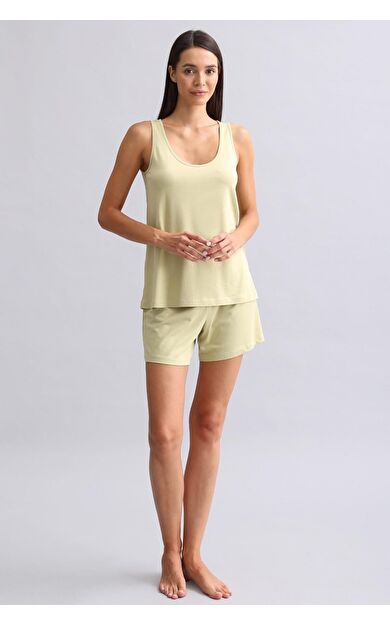 Mısırlı Kadın Bambu Şort Adaçayı Yeşili