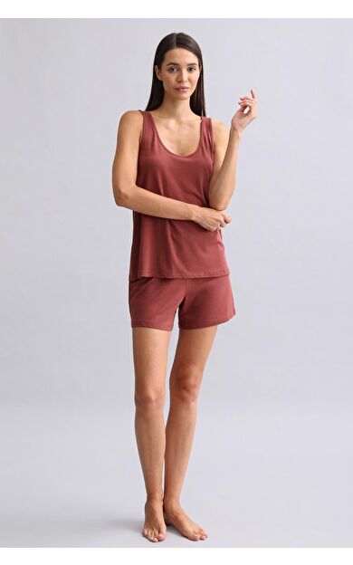 Mısırlı Kadın Bambu Şort Bordo